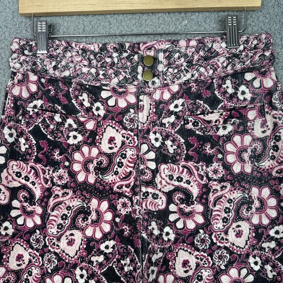 Figue Maia Corduroy Wide Leg Pants Womens Size 6 NWT Paisley Floral Pink Black - Picture 5 of 14